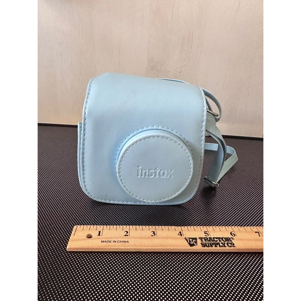 Fujifilm Instax Mini Camera Case‎ Light Blue Synthetic Leather Crossbody Strap